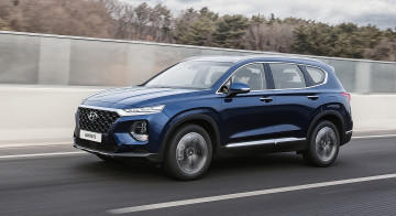 Картинка hyundai+santa+fe+2019 автомобили hyundai santa fe 2019 crossover blue