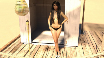 Картинка 3д+графика люди+ people девушка взгляд фон