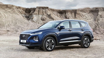 Картинка hyundai+santa+fe+2019 автомобили hyundai santa fe 2019 blue crossover