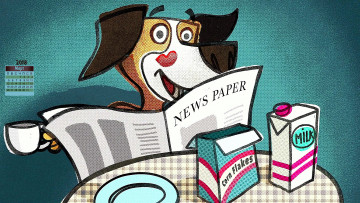 Картинка календари кино +мультфильмы 2018 собака газета