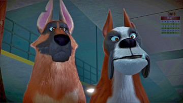 Картинка календари кино +мультфильмы 2018 собака морда двое взгляд