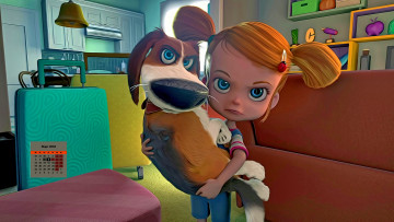 Картинка календари кино +мультфильмы 2018 взгляд девочка собака