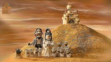 Картинка календари кино +мультфильмы 2018 замок мужчина девушка взгляд