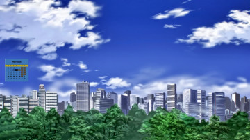 Картинка календари рисованные +векторная+графика 2018 здание деревья