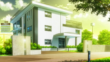 Картинка календари рисованные +векторная+графика 2018 здание дорога