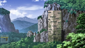 Картинка календари рисованные +векторная+графика 2018 гора деревья