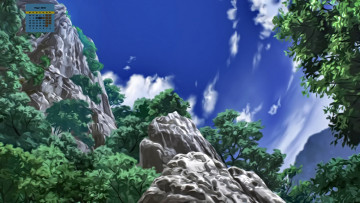 Картинка календари рисованные +векторная+графика деревья гора 2018