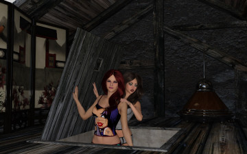 Картинка 3д+графика люди+ people фон взгляд девушки