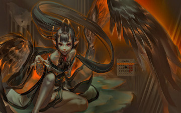 Картинка календари аниме существо 2018 крылья взгляд