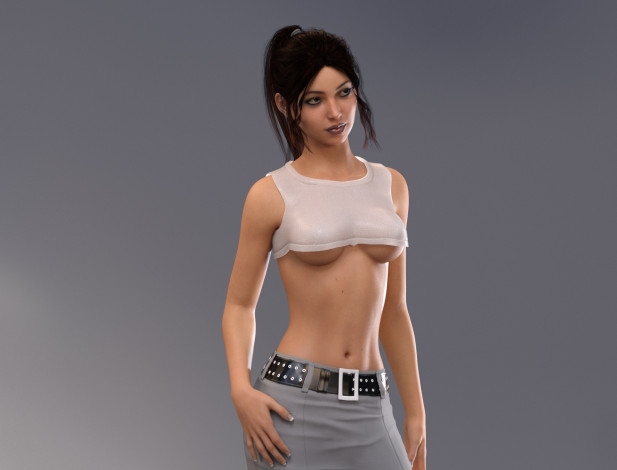 Обои картинки фото 3д графика, люди , people, фон, взгляд, девушка