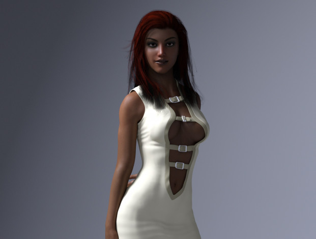 Обои картинки фото 3д графика, люди , people, девушка, фон, взгляд