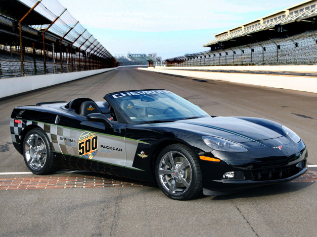 Обои картинки фото corvette convertible 30th anniversary indy 500 pace car 2008, автомобили, corvette, convertible, 2008, car, pace, 30th, anniversary, indy, 500