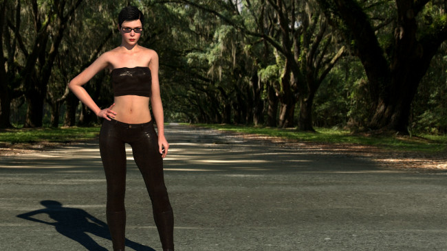 Обои картинки фото 3д графика, люди , people, девушка, взгляд, фон