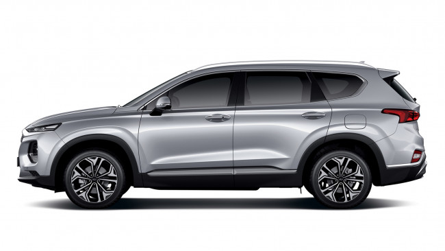Обои картинки фото hyundai santa fe 2019, автомобили, hyundai, santa, fe, металлик, серый, crossover, 2019