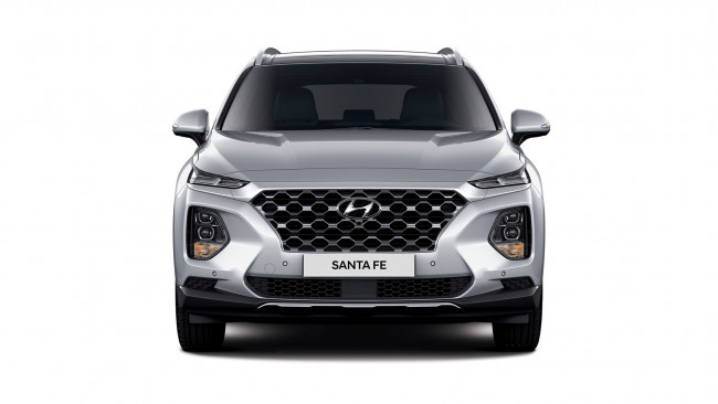 Обои картинки фото hyundai santa fe 2019, автомобили, hyundai, santa, fe, серый, металлик, crossover, 2019
