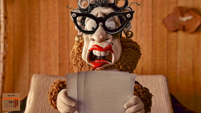 Обои картинки фото календари, кино,  мультфильмы, эмоции, очки, взгляд, 2018, женщина