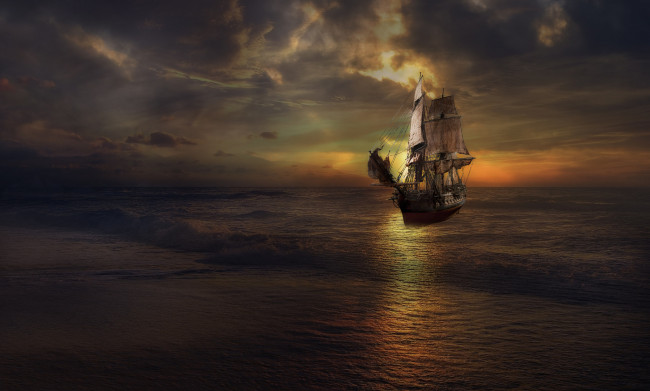 Обои картинки фото корабли, парусники, простор