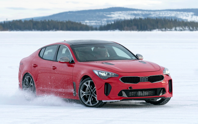 Обои картинки фото kia stinger gt 2017, автомобили, kia, stinger, gt, 2017, красный