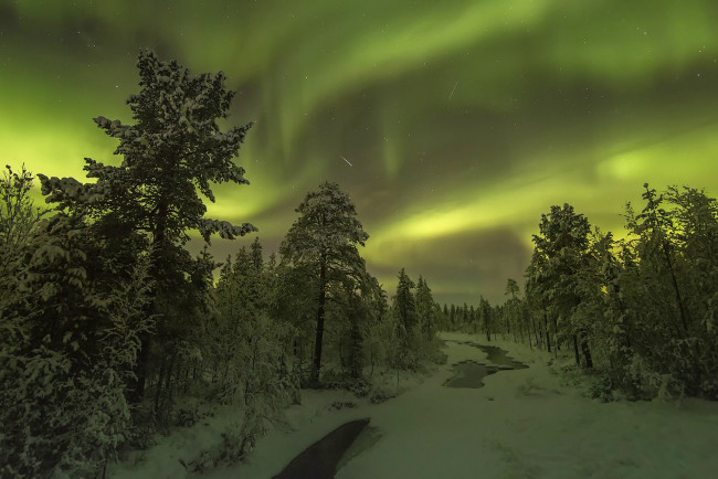 Обои картинки фото природа, северное сияние, простор