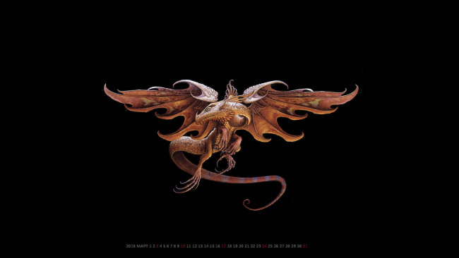 Обои картинки фото календари, фэнтези, дракон