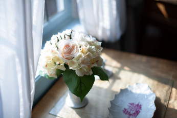 Картинка цветы букеты +композиции роза гортензия