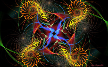 Картинка 3д+графика фракталы+ fractal завитки линии