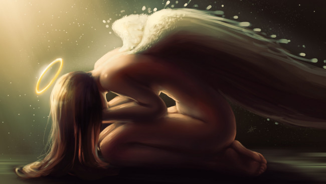 Обои картинки фото фэнтези, ангелы, нимб, ангел