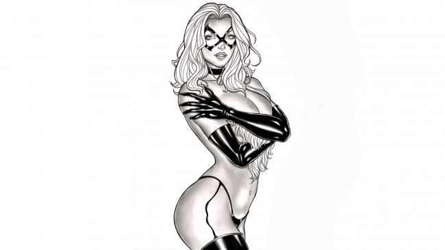 Обои картинки фото рисованное, elberty oliveira, девушка, фон, взгляд, маска, перчатки