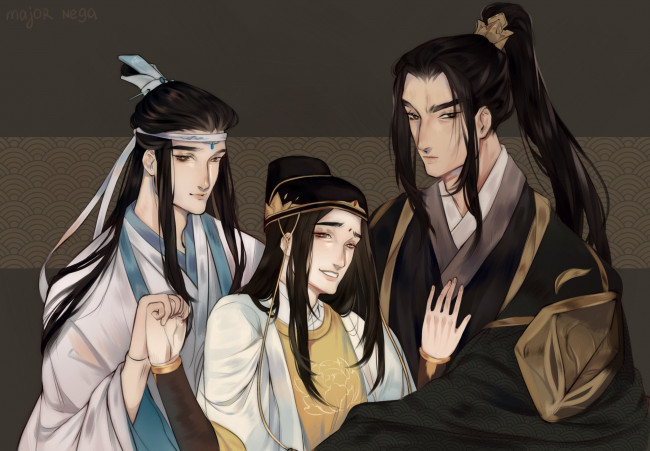 Обои картинки фото аниме, mo dao zu shi, не, минцзюэ, лань, сичэнь, цзинь, гуанъяо