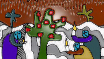 Картинка 295386 рисованное люди дерево свечи