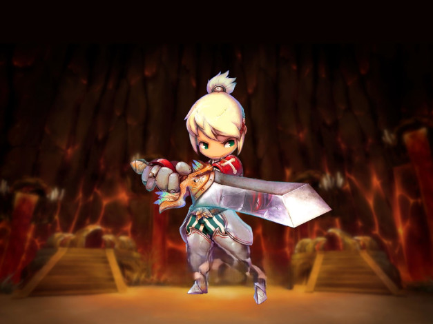 Обои картинки фото видео игры, dragonica, персонаж, рыцарь, оружие, меч