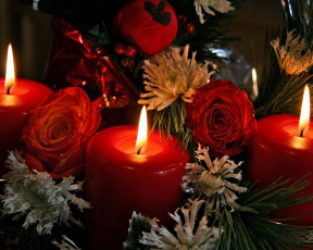 Картинка праздничные новогодние свечи