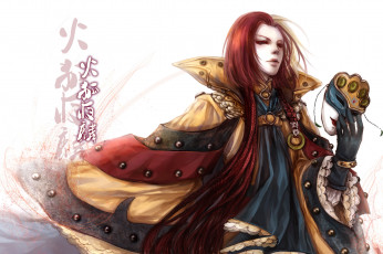 Картинка аниме *unknown другое перчатки маска парень плащ надпись иероглиф венецианская