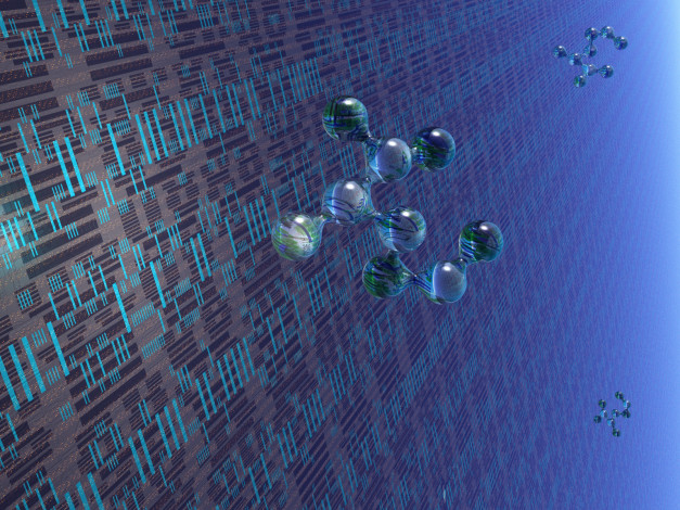 Обои картинки фото 3д, графика, шары, молекулы