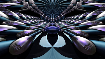 Картинка 3д графика fractal фракталы узор фон изгибы