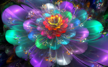 Картинка 3д графика flowers цветы цветок