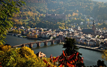 Картинка гейдельберг германия города мост река здания