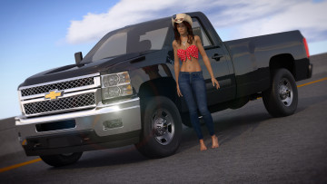 Картинка автомобили 3d+car&girl автомобиль