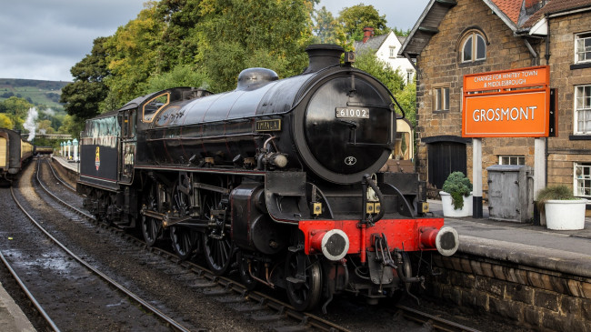 Обои картинки фото техника, паровозы, рельсы, железная, паровоз, дорога