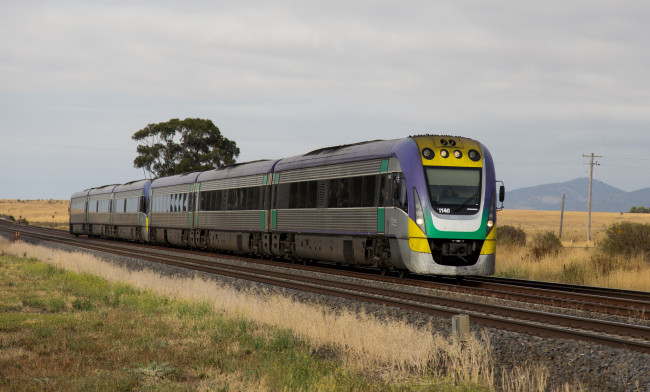 Обои картинки фото техника, поезда, вагоны, рельсы, локомотив