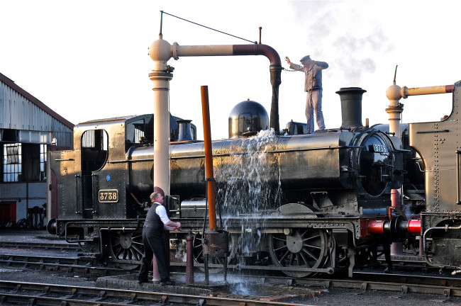 Обои картинки фото техника, паровозы, паровоз, дорога, железная, рельсы