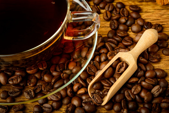 Обои картинки фото еда, кофе,  кофейные зёрна, кофейные, зерна, лопатка