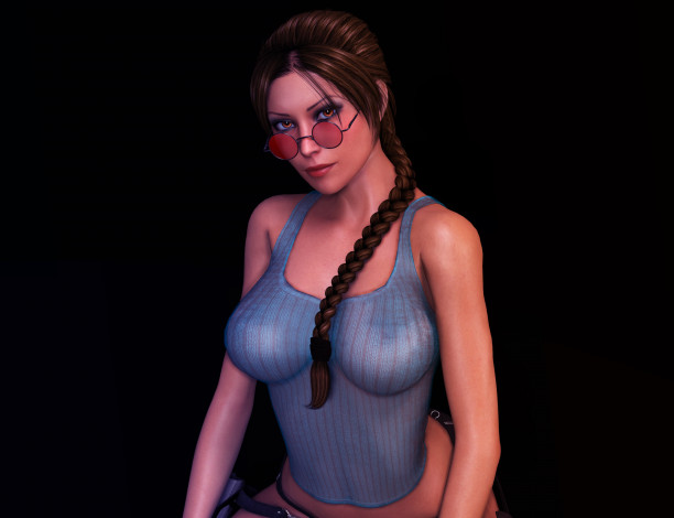 Обои картинки фото 3д графика, люди , people, девушка, взгляд, фон, очки, коса