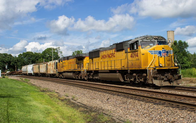 Обои картинки фото техника, поезда, состав, локомотив, дорога, железная