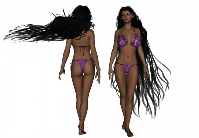 Обои картинки фото 3д графика, люди , people, фон, взгляд, девушки, волосы