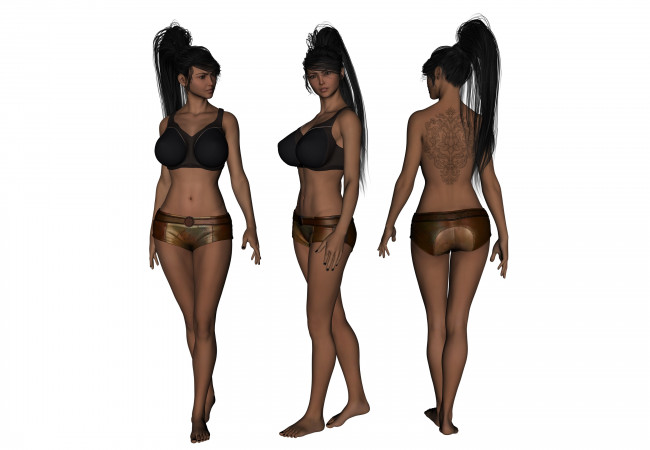 Обои картинки фото 3д графика, люди , people, фон, взгляд, девушки