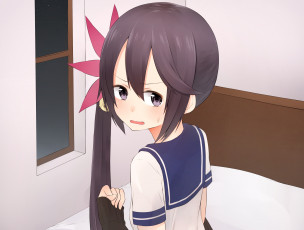 Картинка аниме kantai+collection фон девушка взгляд