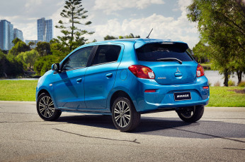 Картинка автомобили mitsubishi 2016г синий au-spec mirage