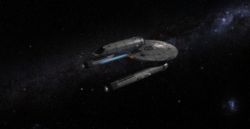 Картинка космос арт полет звезды вселенная космический корабль