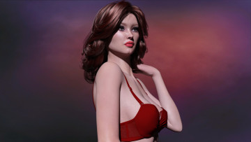 Картинка 3д+графика люди+ people взгляд девушка фон